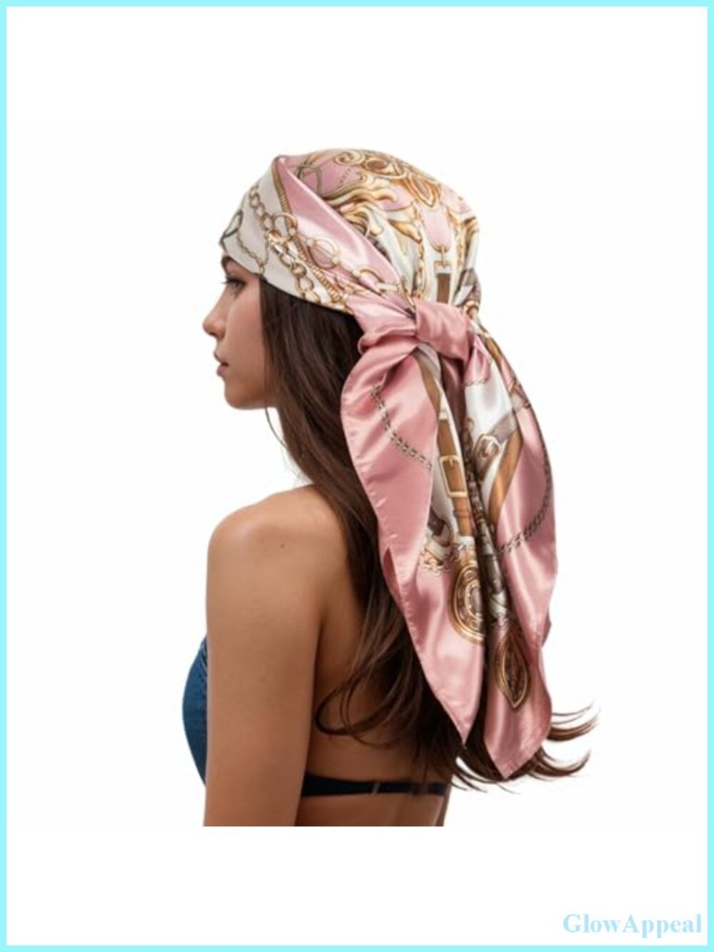 Silky Feel 35" Square Fashion Scarf for Women, Polyester Hair Wrapping